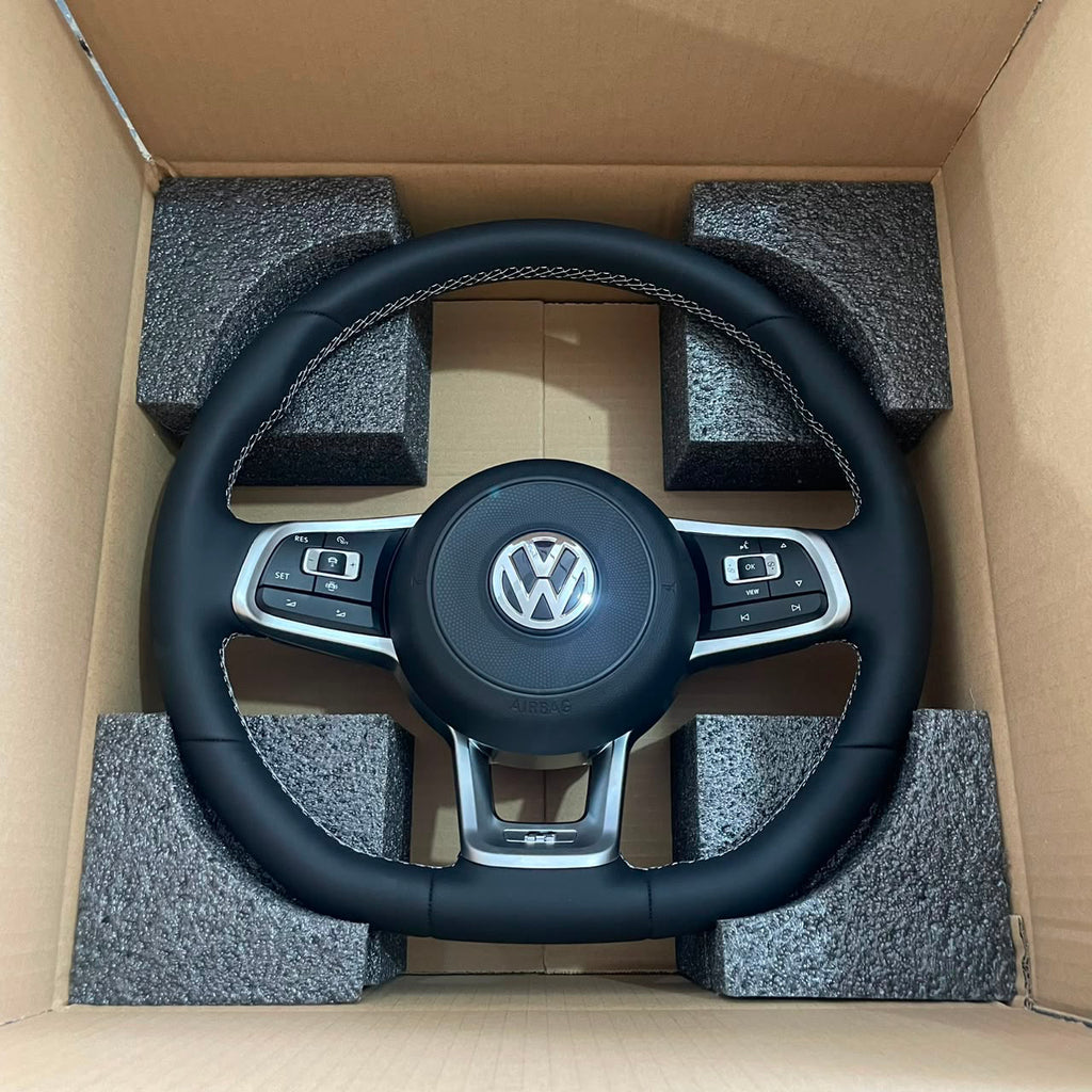 Volant Multifonction Volkswagen Golf 7.5 – Cuir Noir Véritable